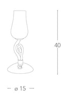 Lumetto Vetro Soffiato Bianco Trasparente Decoro Cromato Lampada da Tavolo Classica E14 Ambiente I-ANGEL/LM1-4