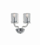 Applique Lampada Moderna Vetro Trasparente Finiture Cromo E14 Ambiente I-AURORA-AP2 TR-1