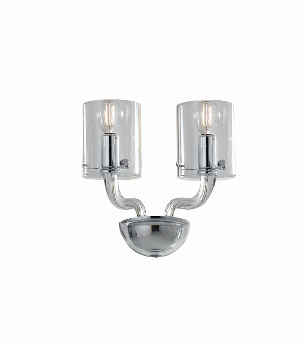 Applique Lampada Moderna Vetro Trasparente Finiture Cromo E14 online