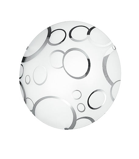 Plafoniera Lampada Moderna Bolle Cromate Tonda Vetro Bianco E27 online