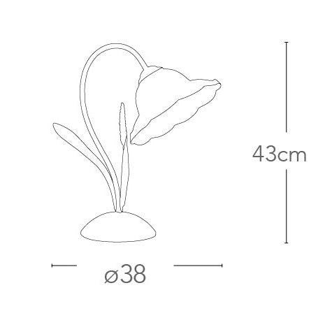Lampada da Tavolo paralume Vetro Floreale Metallo Classica E27 Ambiente I-BYRON/L-2