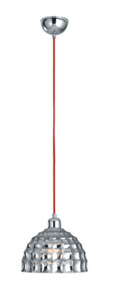 Sospensione Cavo Rosso Vetro Cromato decoro Quadri Lampadario Moderno E27 Ambiente I-CALLAS-S1-1