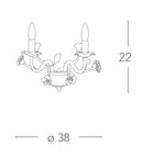 Applique Rose Ceramica Metallo Bianco Lampada Classica E14 Ambiente I-CUPIDO/AP2-3