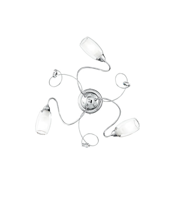 Plafoniera decoro Cristallo K9 struttura Metallo Cromo Diffusore Lampada Elegante E14 acquista