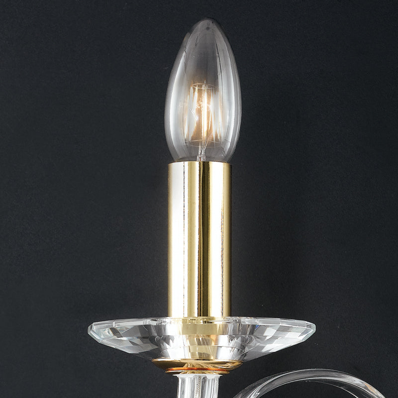 Applique Classica Cristallo Finitura Oro Lampada da Parete E14 Ambiente I-EPOQUE/AP2-2