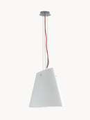 Lampadario a Sospensione Metallo Cromo Vetro Opale Cavo Rosso Moderno E27 Ambiente I-ERMES-S3-1