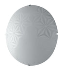 Plafoniera Moderna Tonda Vetro Bianco Disegno Fiori Lampada Led 18 watt Luce Naturale Ambiente I-EXAGON/PL30-1