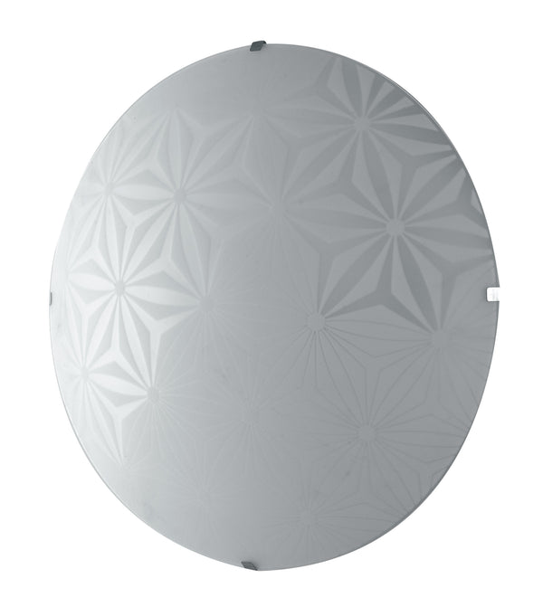 Plafoniera Moderna Tonda Vetro Bianco Disegno Fiori Lampada Led 18 watt Luce Naturale prezzo