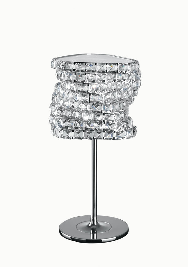 Lampada da Tavolo Cromata Diffusore decoro Cristalli K9 struttura Metallo G9 prezzo