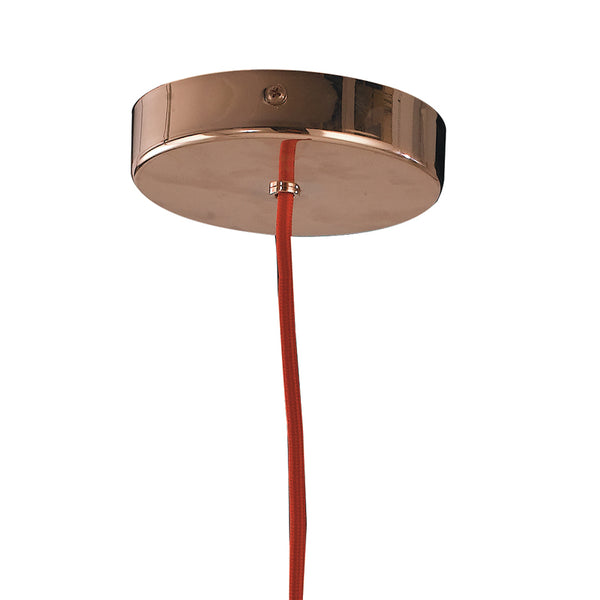 prezzo Sospensione Cerchio Metallo Oro Rosa Cavo Rosso Lampadario Moderno E27