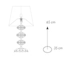 Lampada da Tavolo Cromata Vetro Cristallo paralume Tessuto Classica E27 Ambiente I-INCANTO/LG1-4
