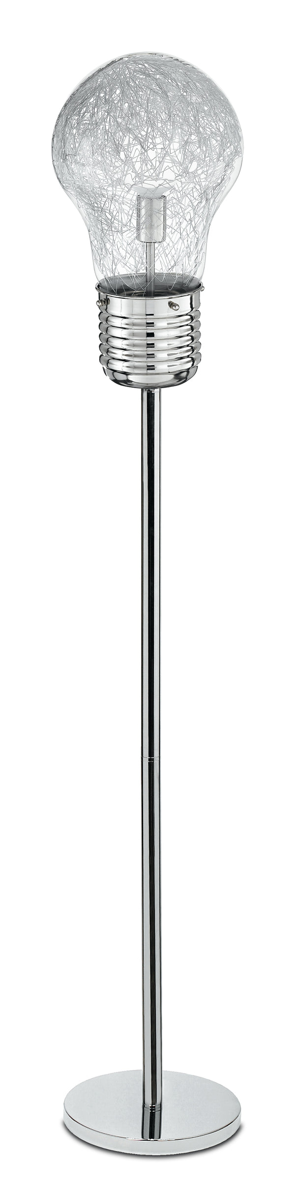 Lampada da Terra Intreccio Fili Alluminio Lampadina Vetro Piantana Moderna E27 prezzo