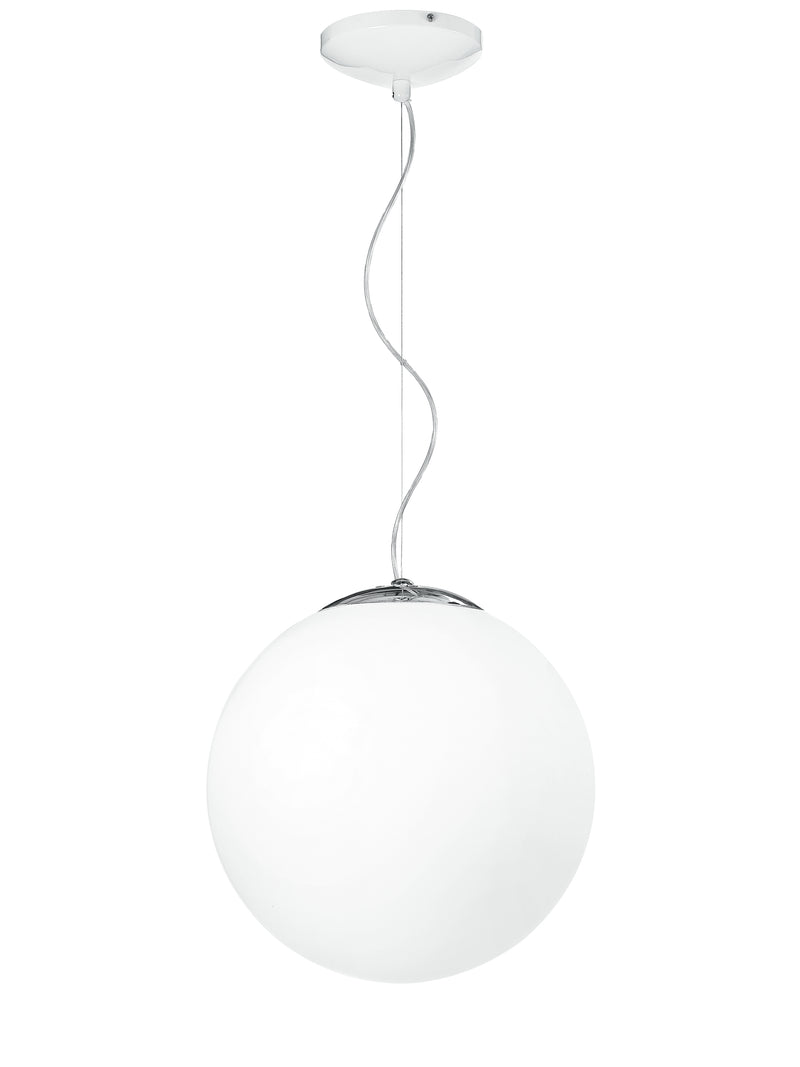 Sospensione Sferica Lampadario Moderno Vetro Bianco E27 Ambiente I-LAMPD/S45-1
