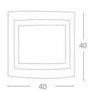 Plafoniera Moderna Quadrata Vetro decoro Cromato Quadrato Interno E27 Ambiente I-OAK/PL40Q-3