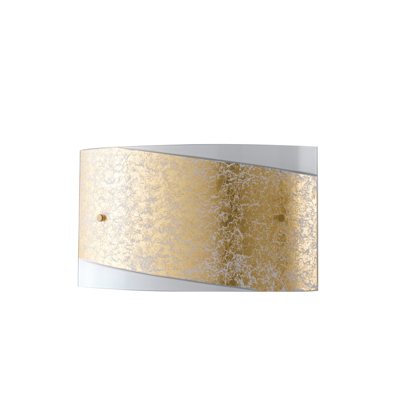Applique Rettangolare Vetro Bianco Fascia Oro Lampada Moderna E27 Ambiente I-PARIS/3520-1