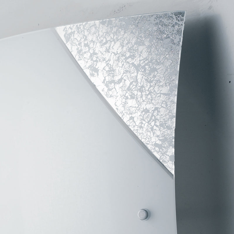 Plafoniera Moderna Quadrata Vetro Bianco Decoro Argento Soffitto Parete E27 Ambiente I-PARIS/4040-2