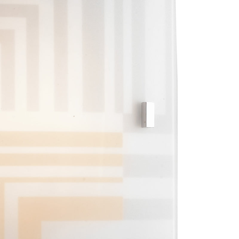 Applique Rettangolare Vetro Bianco Decoro Frecce Lampada da Parete Moderna E27 Ambiente I-SEVENTY/AP3520-2