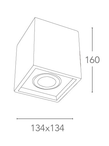 Faretto a Incasso Controsoffittatura Cubico Orientabile Gesso Verniciabile GU10 Intec I-SPACE-Q1-3