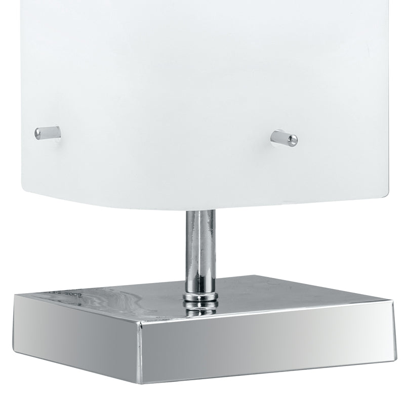 Lume Moderno Metallo paralume Vetro Bianco Lampada da Tavolo E27 Ambiente I-SQUARE/L-3