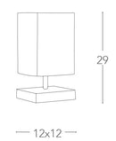 Lume Moderno Metallo paralume Vetro Bianco Lampada da Tavolo E27 Ambiente I-SQUARE/L-4