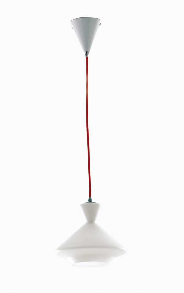 prezzo Sospensione Vetro Opale Cavo Rosso Lampadario Moderno E27