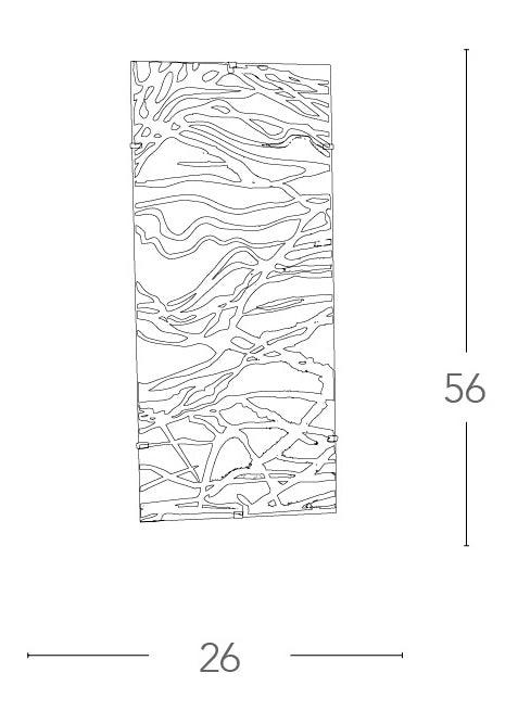 Vetro di Ricambio Rettangolare per Plafoniera Kappa decoro Cromato 56x25,8 cm Ambiente I-VKAPPA/M HYPNOSE-3