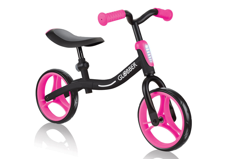 Bicicletta Pedagogica per Bambini 10" Senza Pedali Globber Go Bike Nero e Rosa-3
