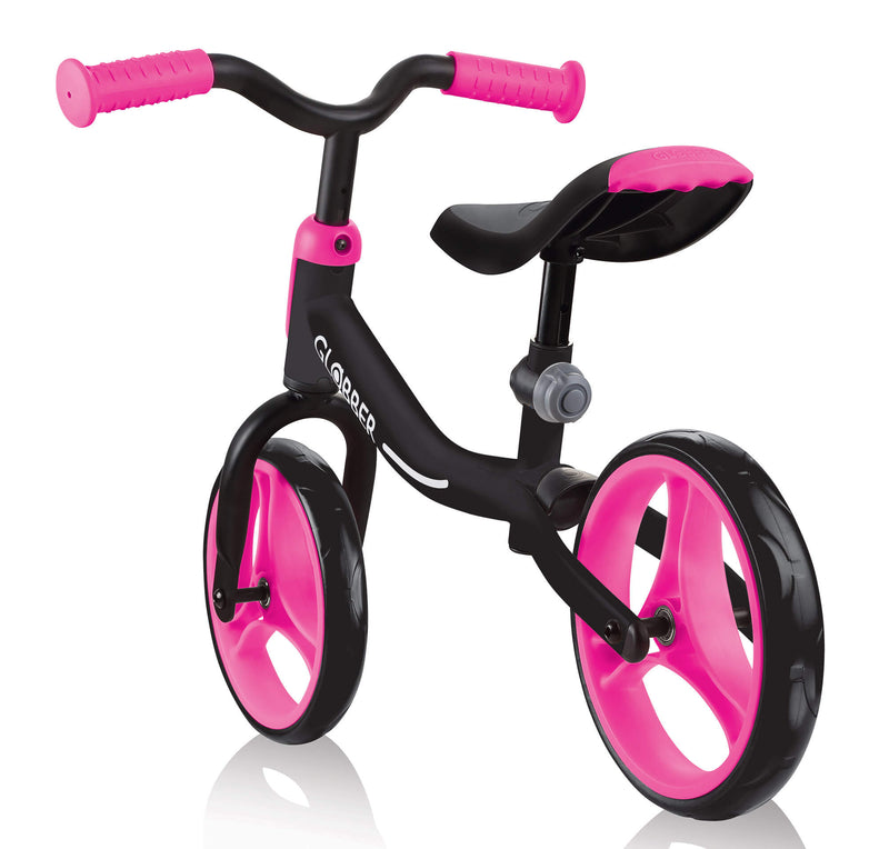 Bicicletta Pedagogica per Bambini 10" Senza Pedali Globber Go Bike Nero e Rosa-6