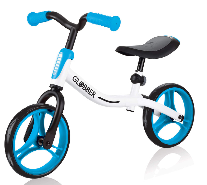 Bicicletta Pedagogica per Bambini 10" Senza Pedali Globber Go Bike Bianco e Azzurro-2