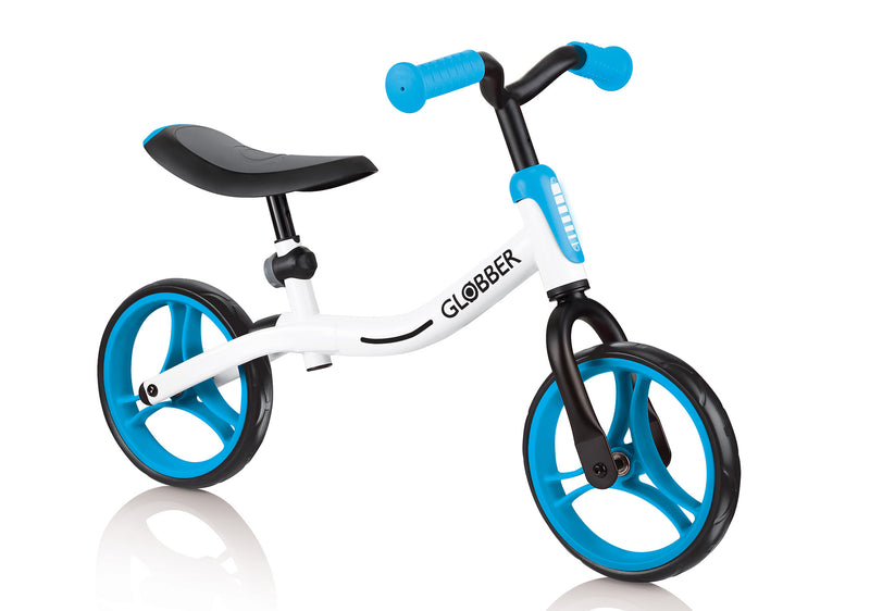 Bicicletta Pedagogica per Bambini 10" Senza Pedali Globber Go Bike Bianco e Azzurro-4