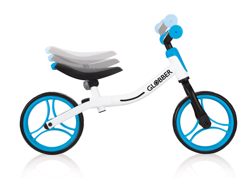 Bicicletta Pedagogica per Bambini 10" Senza Pedali Globber Go Bike Bianco e Azzurro-5