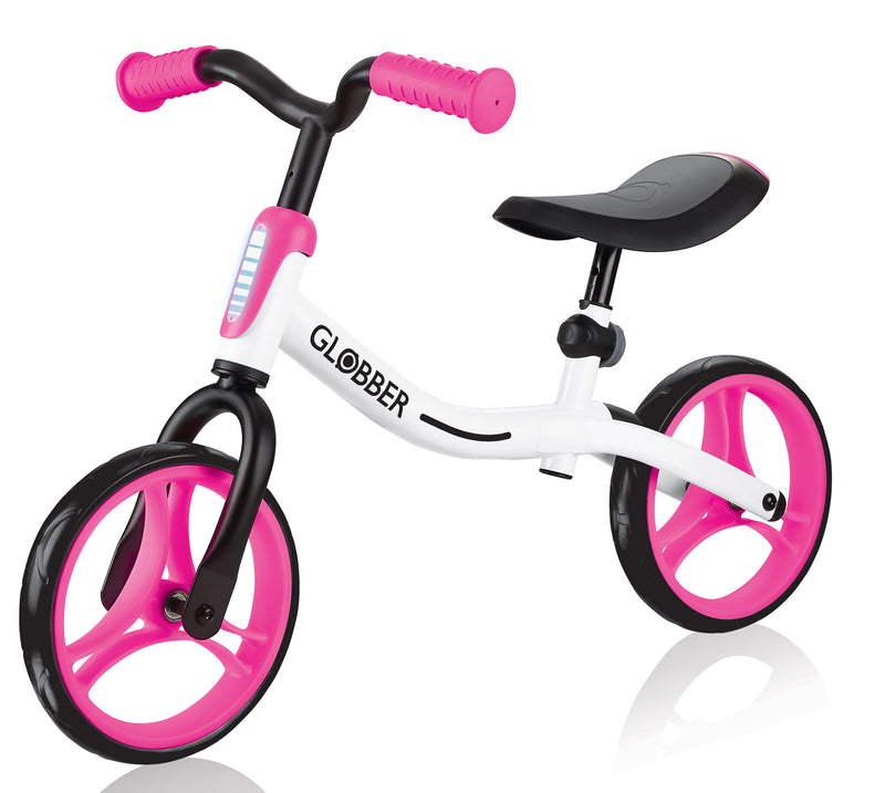 Bicicletta Pedagogica per Bambini 10" Senza Pedali Globber Go Bike Bianco e Rosa-2