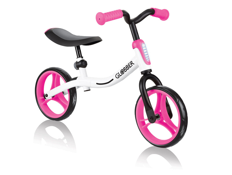 Bicicletta Pedagogica per Bambini 10" Senza Pedali Globber Go Bike Bianco e Rosa-3