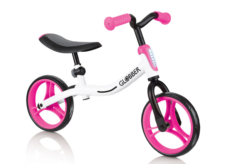 Bicicletta Pedagogica per Bambini 10" Senza Pedali Globber Go Bike Bianco e Rosa-4