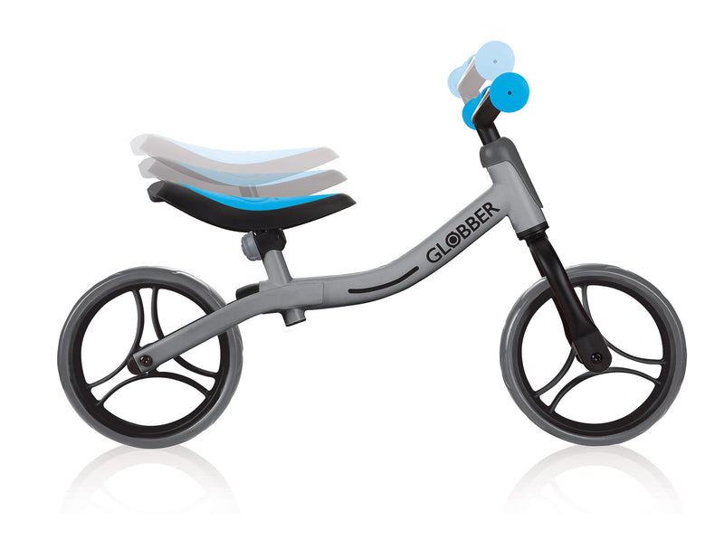 Bicicletta Pedagogica per Bambini 10" Senza Pedali Globber Go Bike Grigio e Blu-5