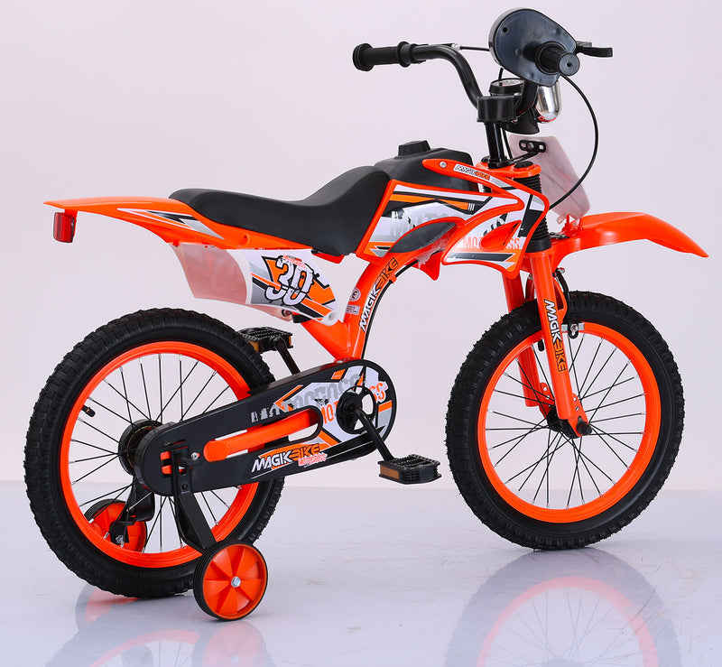 Bicicletta per Bambino 16" 2 Freni Magik-Bike Motocross Arancione-3