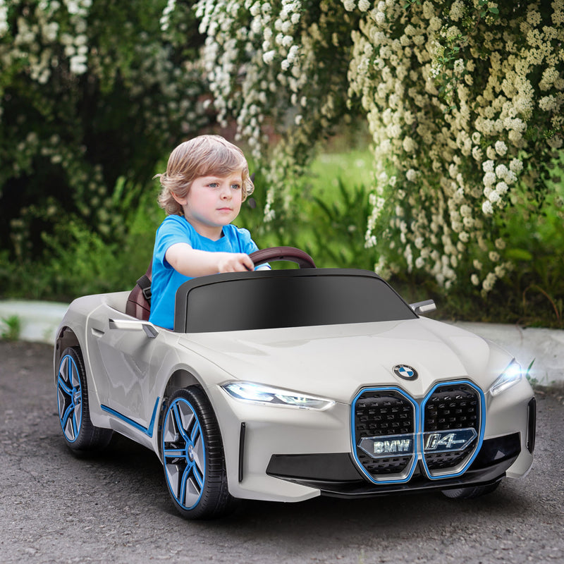 Macchina Elettrica per Bambini 12V con Licenza BMW I4 Bianca-2