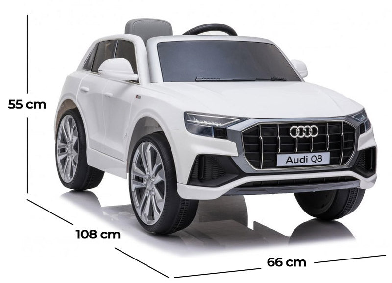 Macchina Elettrica per Bambini 12V Audi Q8 Bianca-5