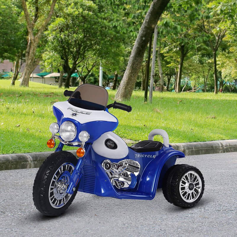 Moto Elettrica Polizia per Bambini 6V Police Blu-6