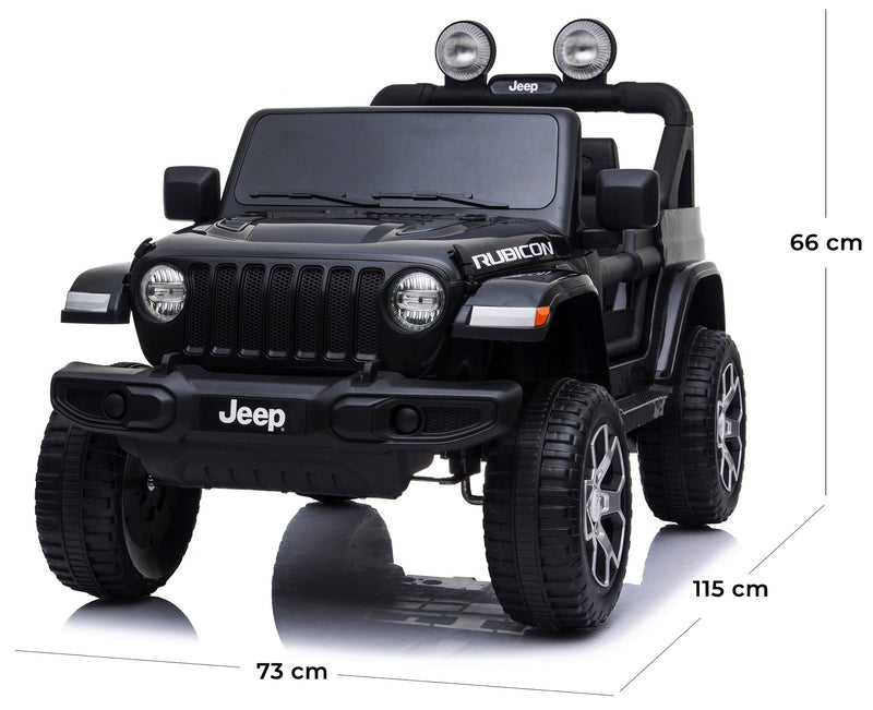 Macchina Elettrica per Bambini 12V 2 Posti Jeep Wrangler Rubicon Nera-5