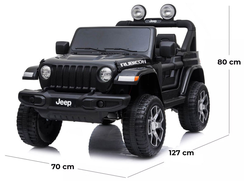 Macchina Elettrica per Bambini 12V 2 Posti Jeep Wrangler Rubicon Nera-5
