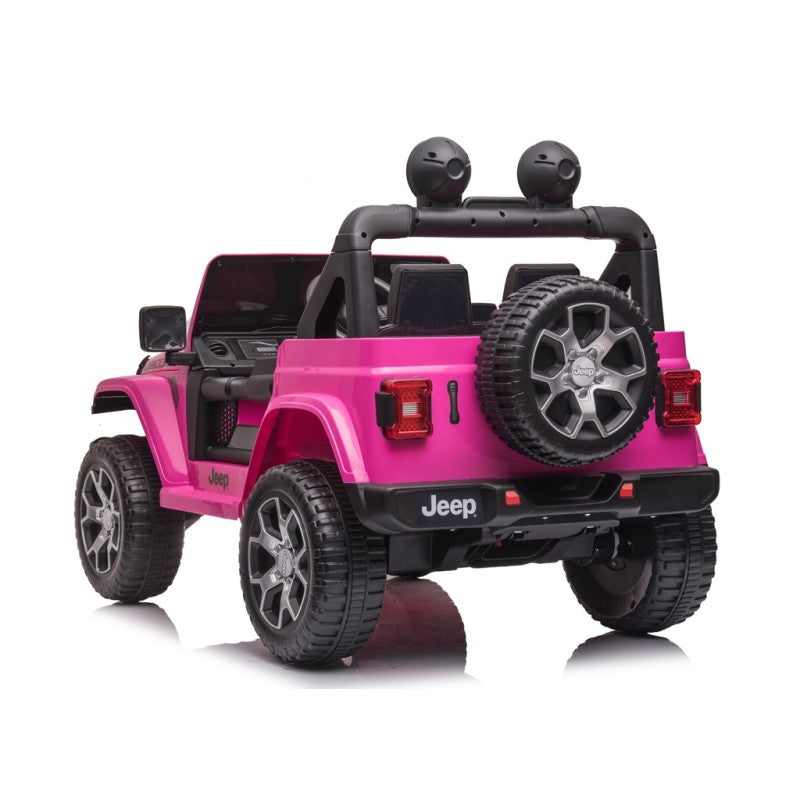 Macchina Elettrica per Bambini 12V 2 Posti con Licenza Jeep Wrangler Rubicon Rosa-3