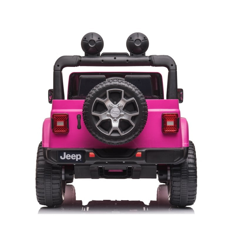 Macchina Elettrica per Bambini 12V 2 Posti con Licenza Jeep Wrangler Rubicon Rosa-4