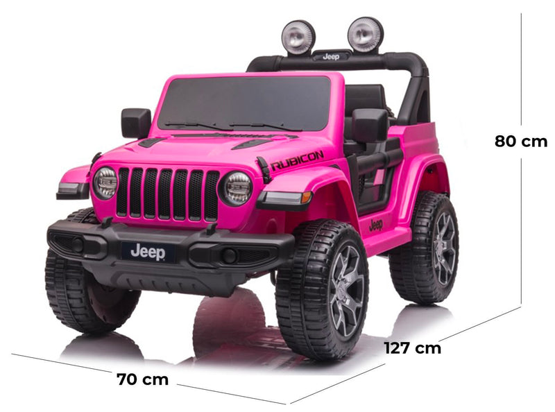 Macchina Elettrica per Bambini 12V 2 Posti con Licenza Jeep Wrangler Rubicon Rosa-5