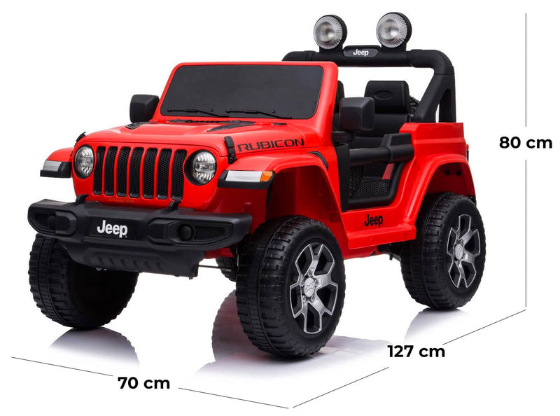 Macchina Elettrica per Bambini 12V 2 Posti Jeep Wrangler Rubicon Rossa-5