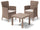 Set Tavolino e 2 Poltrone da Giardino Effetto Rattan Keter Salvador Balcony Cappuccino