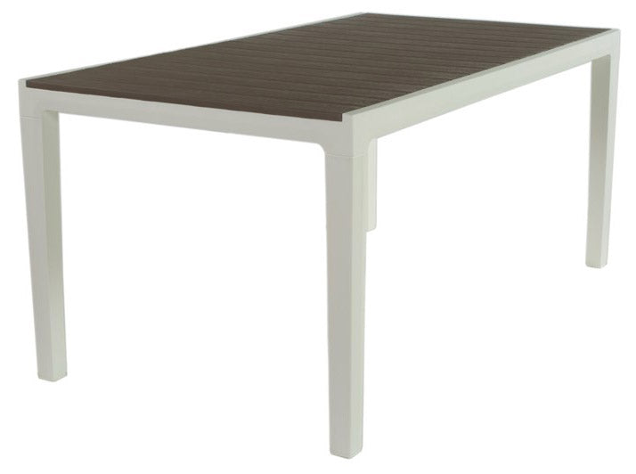 Tavolo da Giardino 160x90x74 cm Keter Harmony Bianco e Cappuccino-1