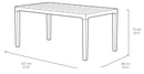 Tavolo da Giardino 160x90x74 cm Keter Harmony Bianco e Cappuccino-5