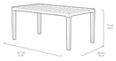 Tavolo da Giardino 160x90x74 cm Keter Harmony Bianco e Grigio Scuro-3