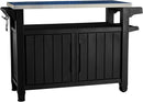 Tavolino da Giardino per Barbecue con Ruote 134x89,6x51,7 in Resina Keter Unity XL  Antracite-1